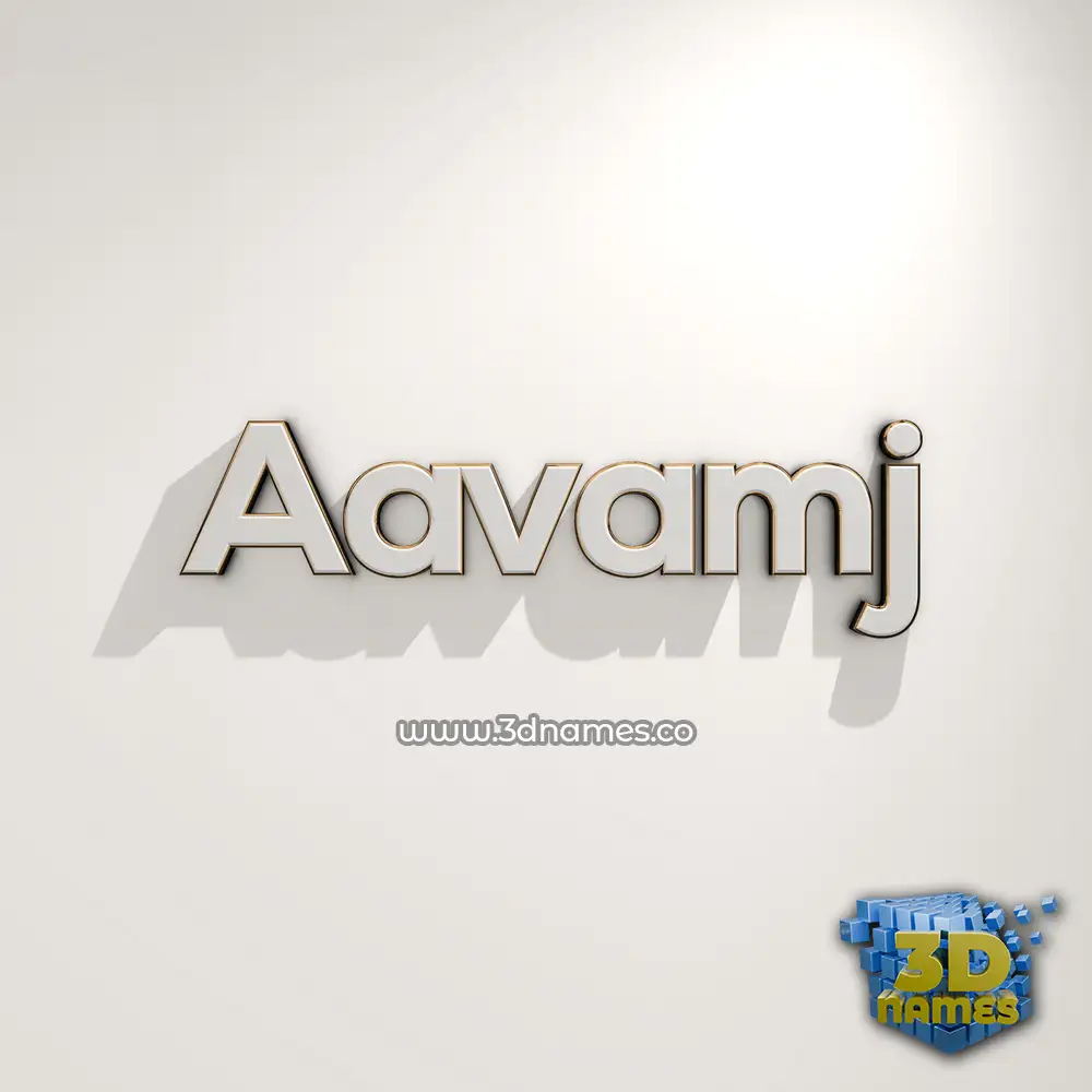 aavamj in White Logo Warm style - 3D name wallpaper