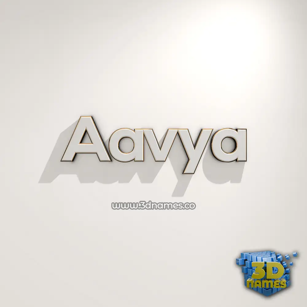 aavya in White Logo Warm style - 3D name wallpaper