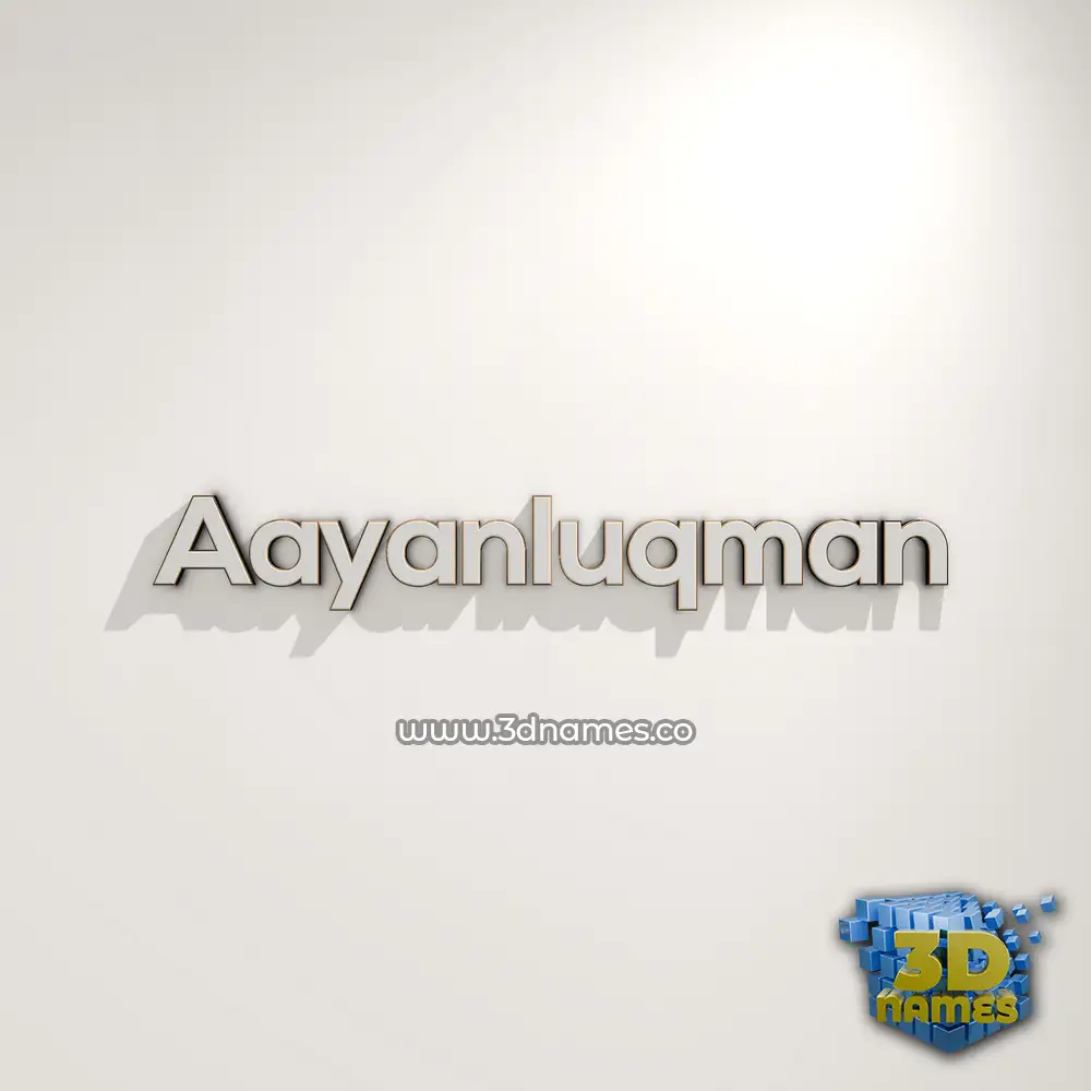 aayanluqman in White Logo Warm style - 3D name wallpaper