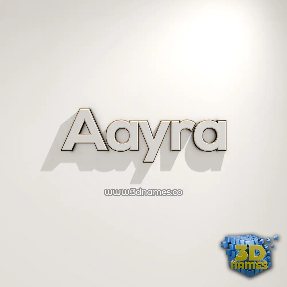 aayra in White Logo Warm style - 3D name wallpaper