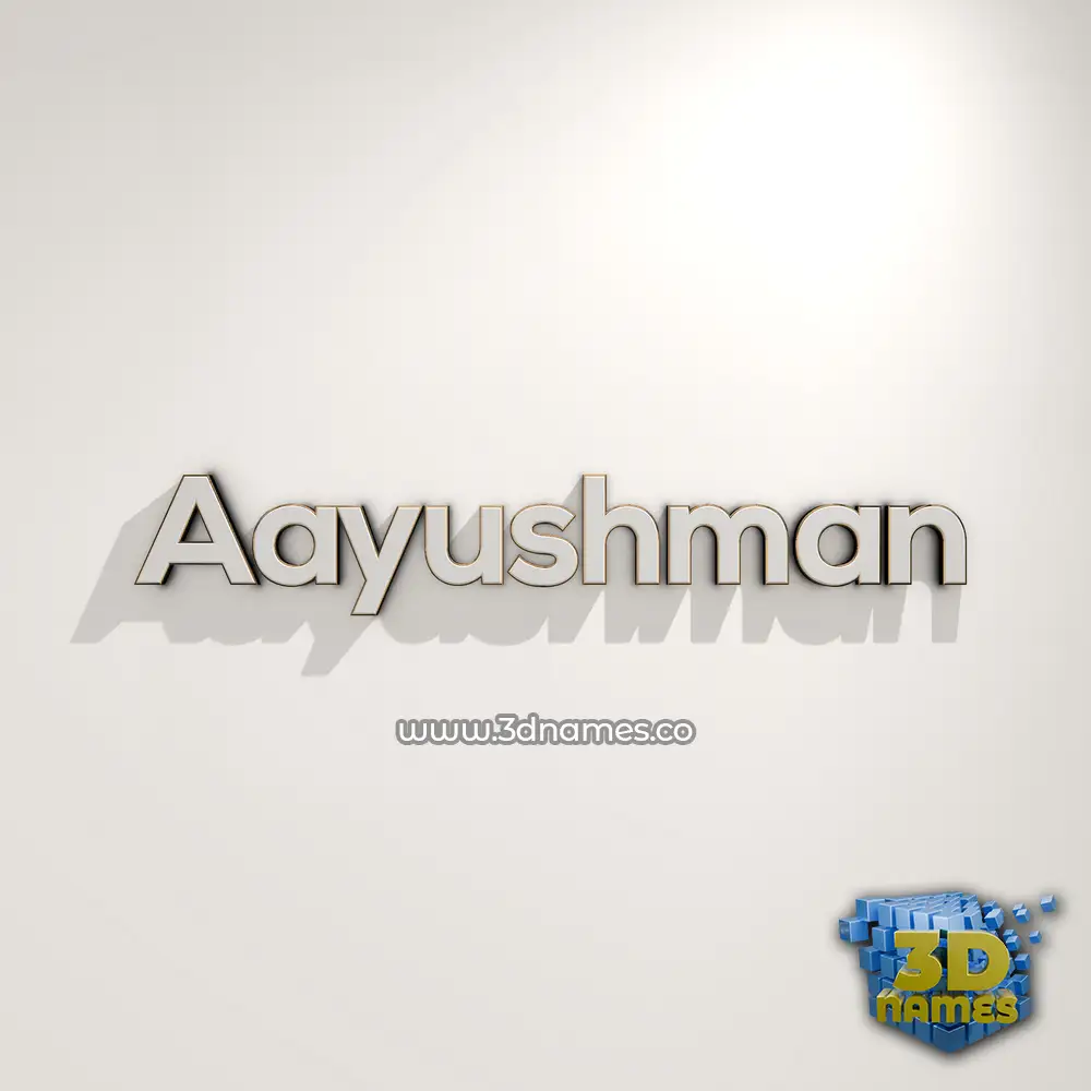 aayushman in White Logo Warm style - 3D name wallpaper
