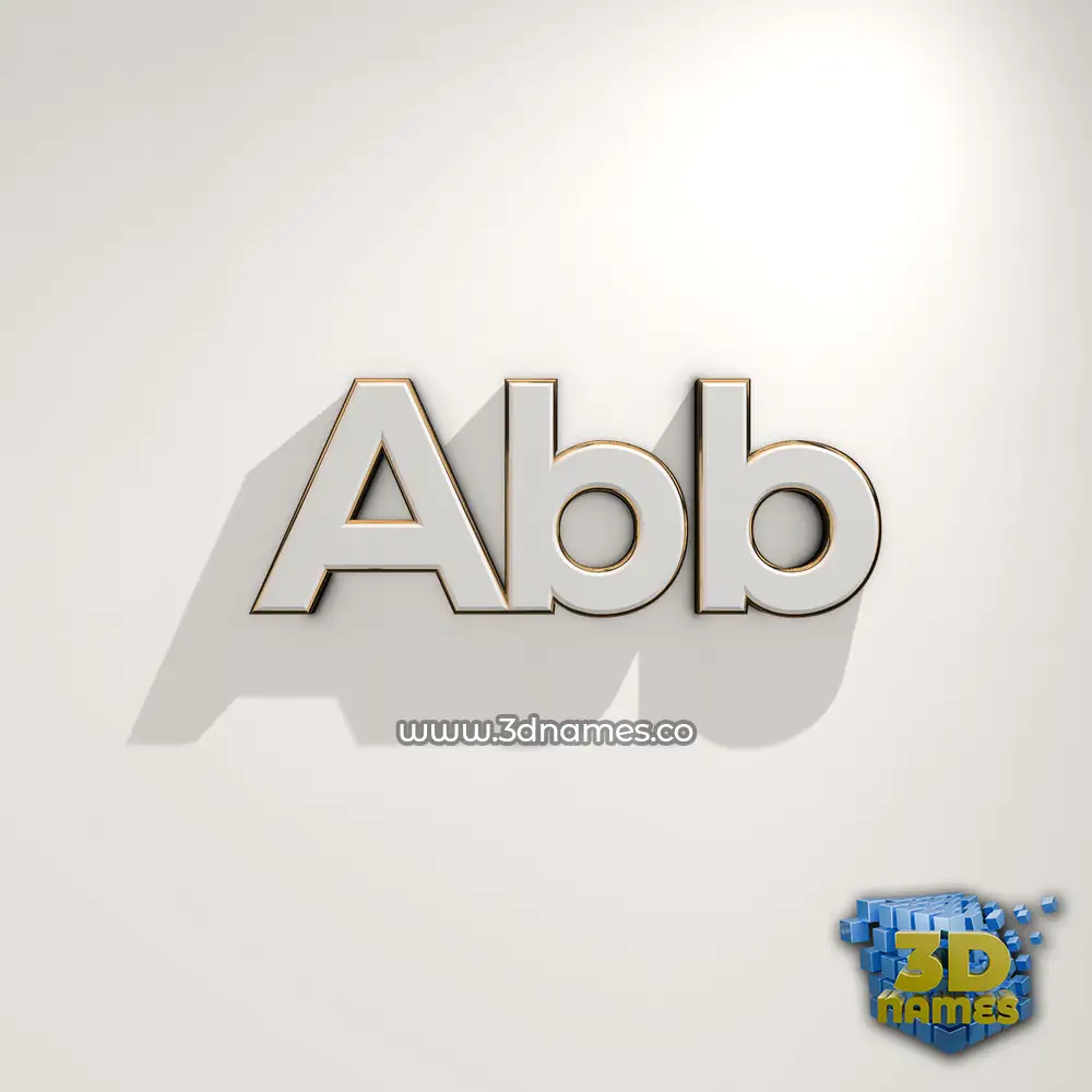 abb in White Logo Warm style - 3D name wallpaper
