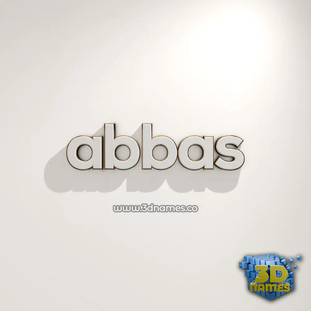 abbas in White Logo Warm style - 3D name wallpaper