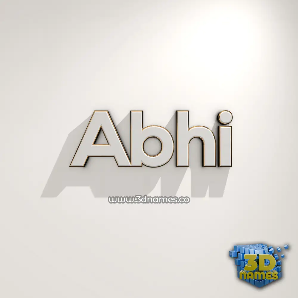 abhi in White Logo Warm style - 3D name wallpaper