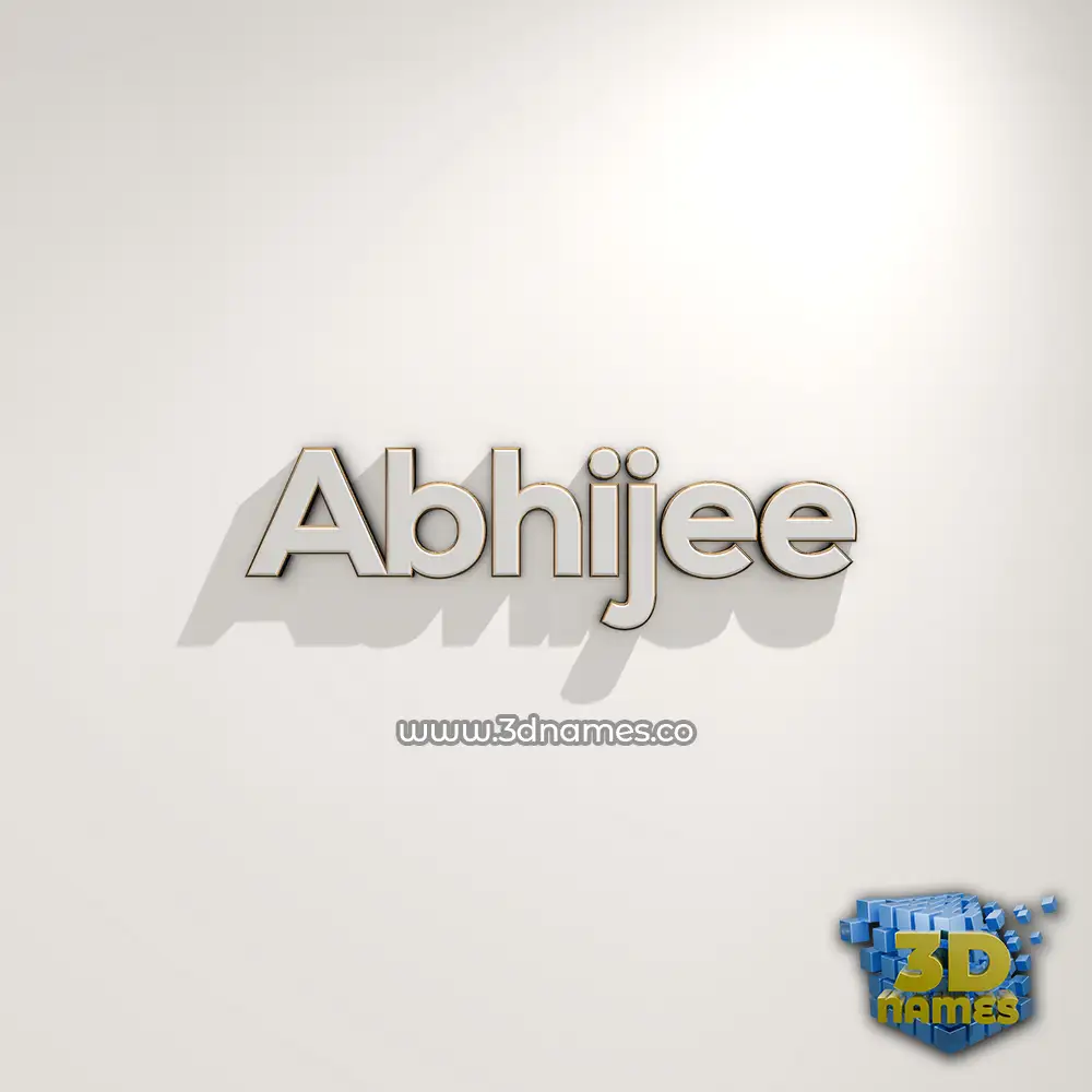 abhijee in White Logo Warm style - 3D name wallpaper
