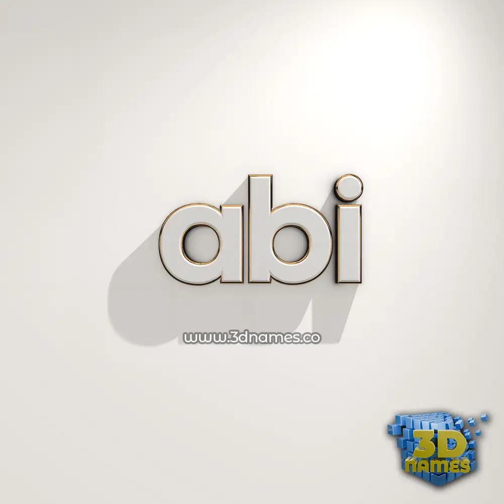 abi in White Logo Warm style - 3D name wallpaper