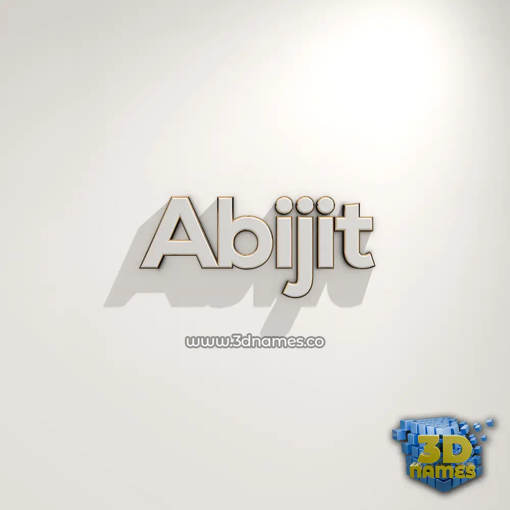 abijit in White Logo Warm style - 3D name wallpaper