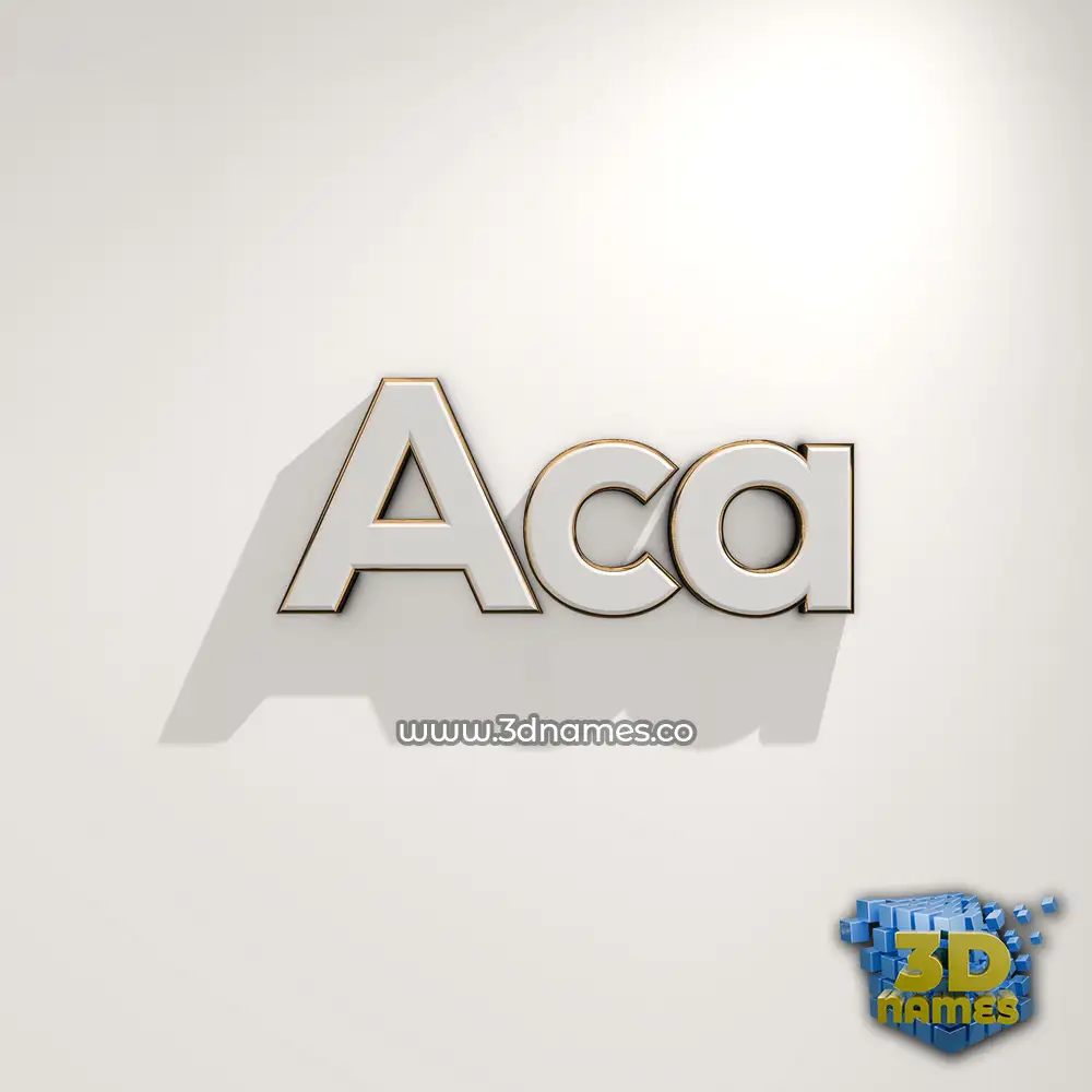 aca in White Logo Warm style - 3D name wallpaper