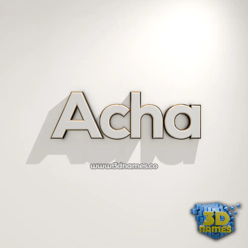 acha in White Logo Warm style - 3D name wallpaper