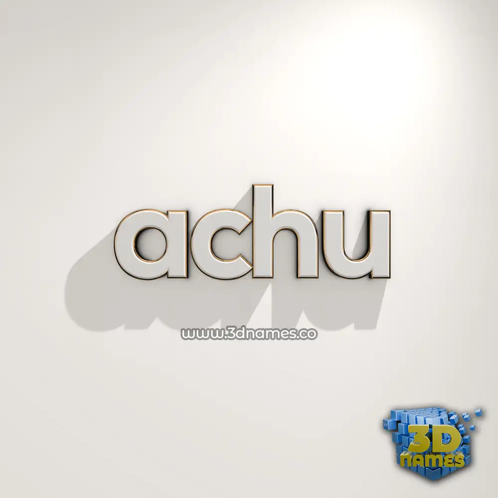 achu in White Logo Warm style - 3D name wallpaper