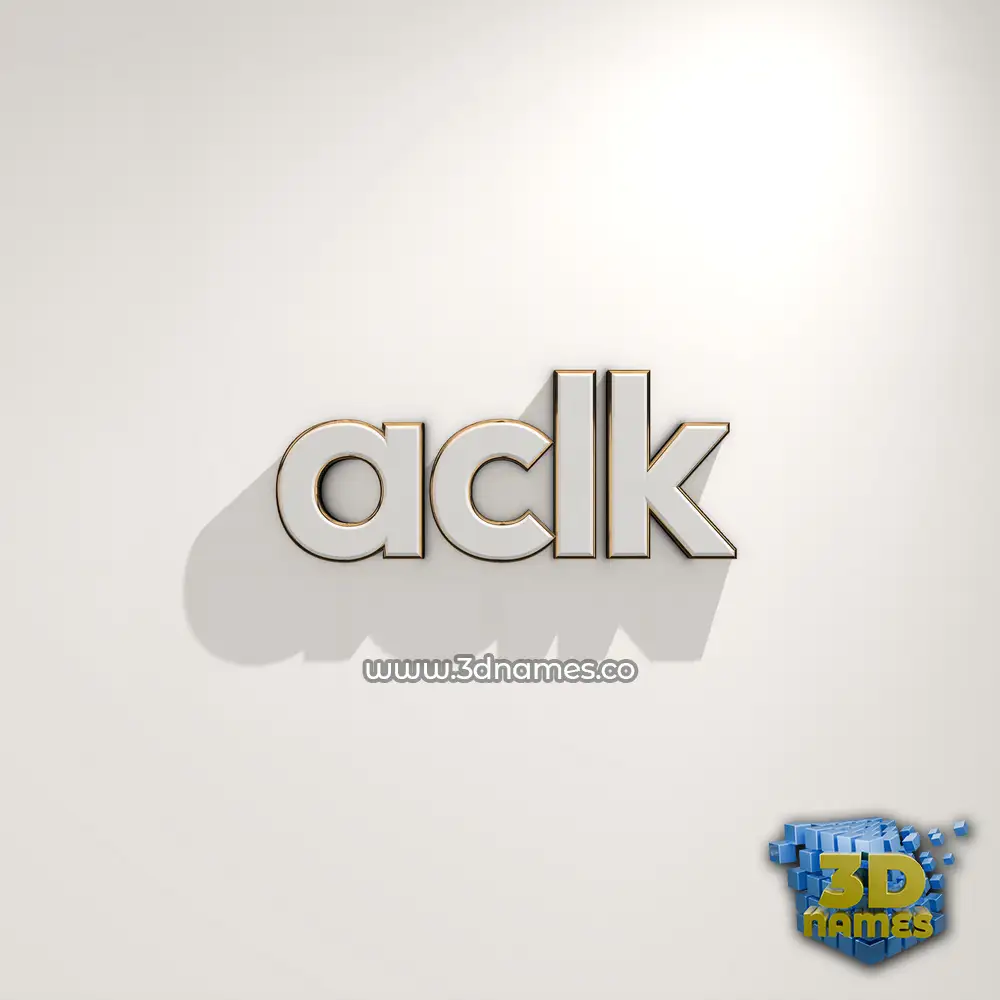 aclk in White Logo Warm style - 3D name wallpaper