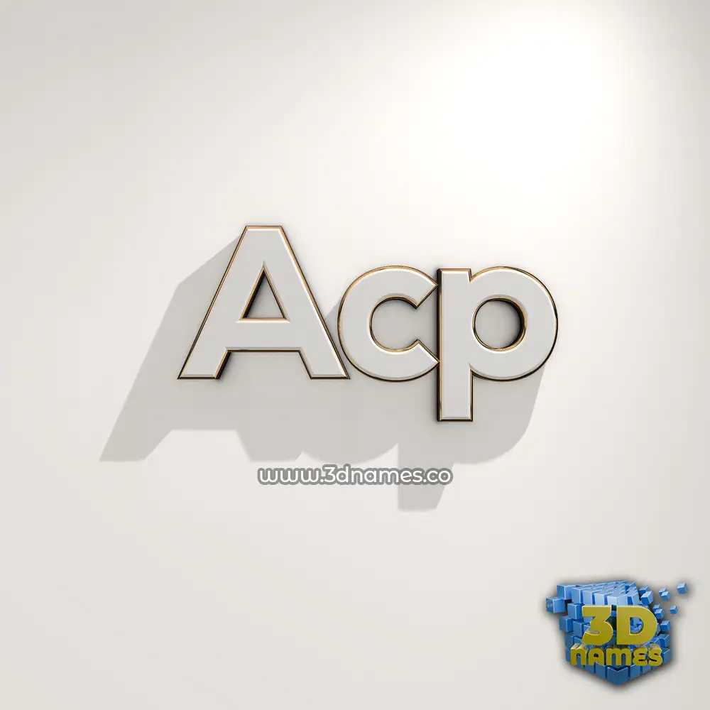 acp in White Logo Warm style - 3D name wallpaper