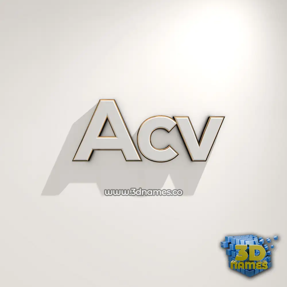 acv in White Logo Warm style - 3D name wallpaper
