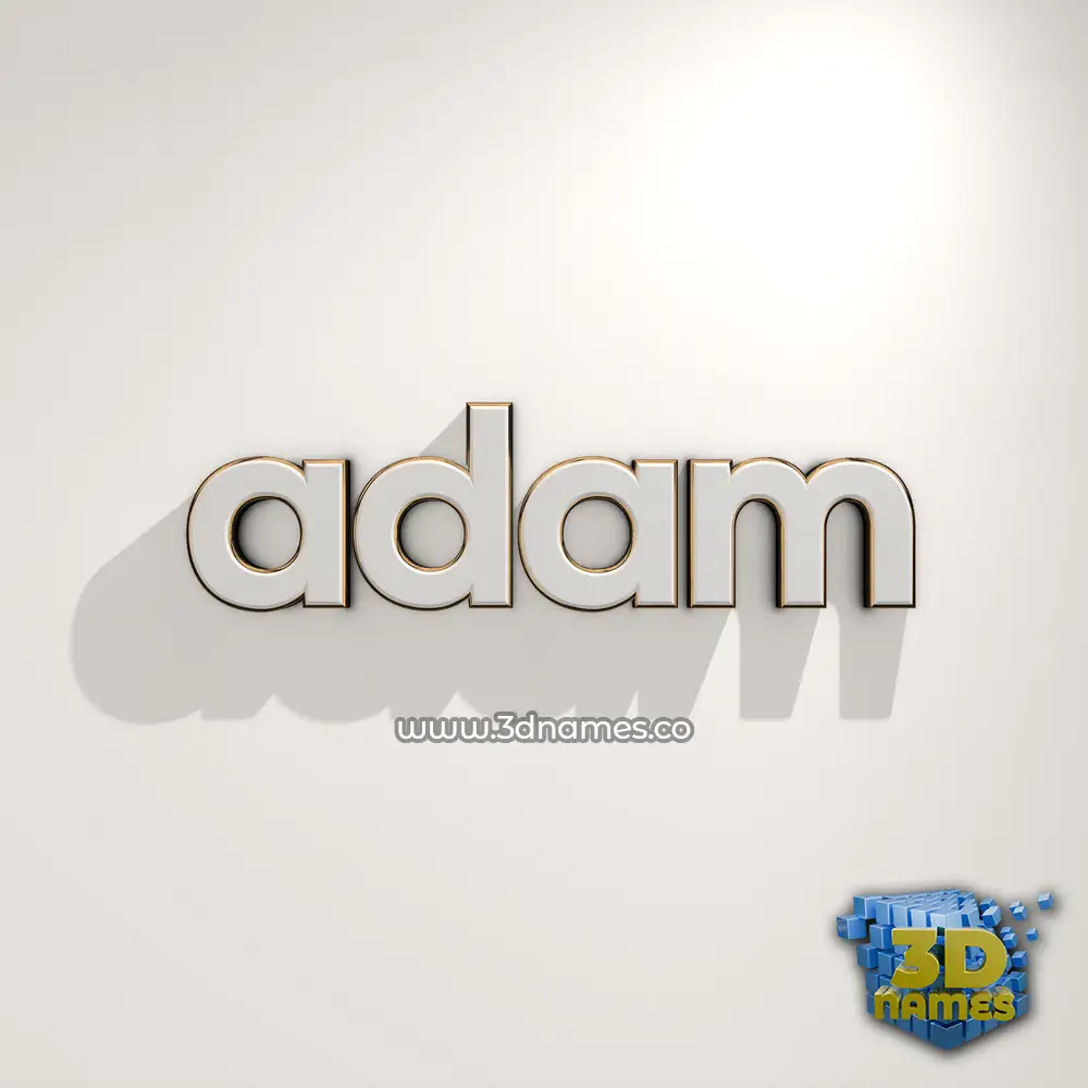 adam in White Logo Warm style - 3D name wallpaper