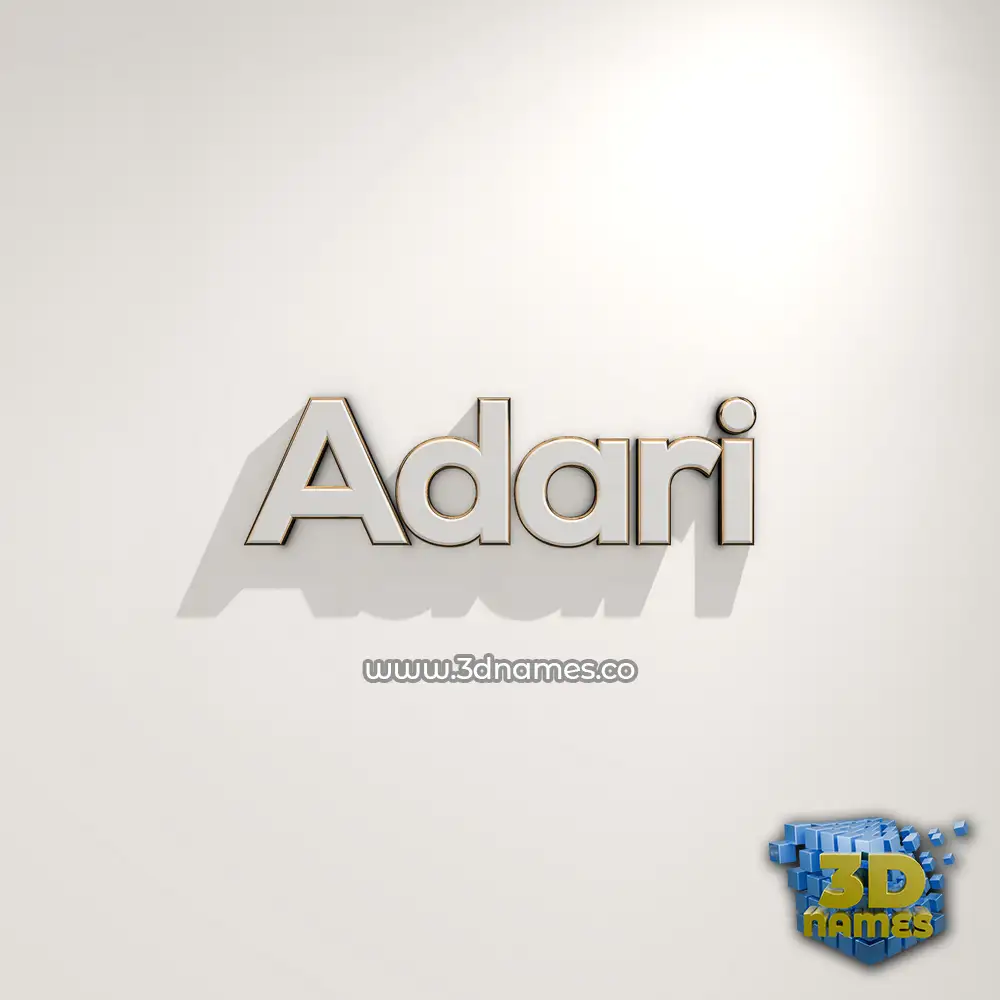 adari in White Logo Warm style - 3D name wallpaper