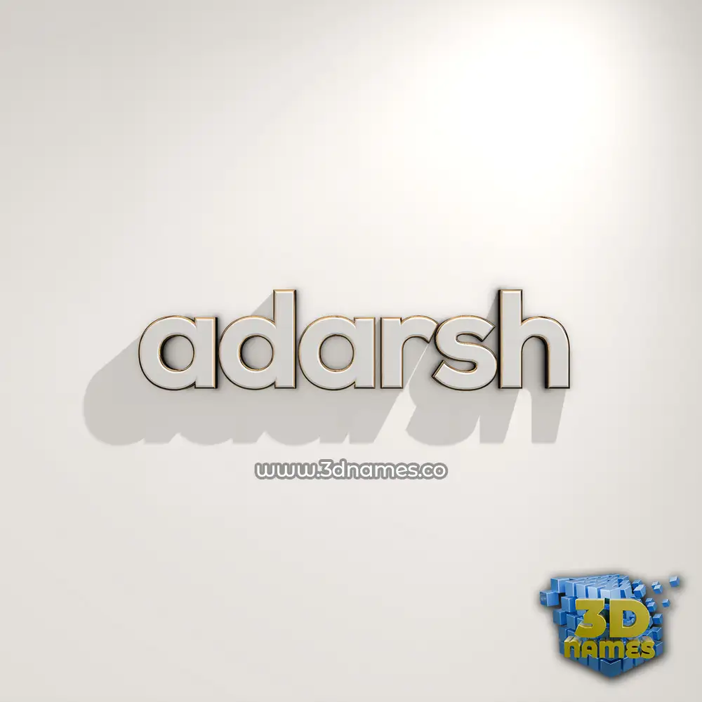 adarsh in White Logo Warm style - 3D name wallpaper