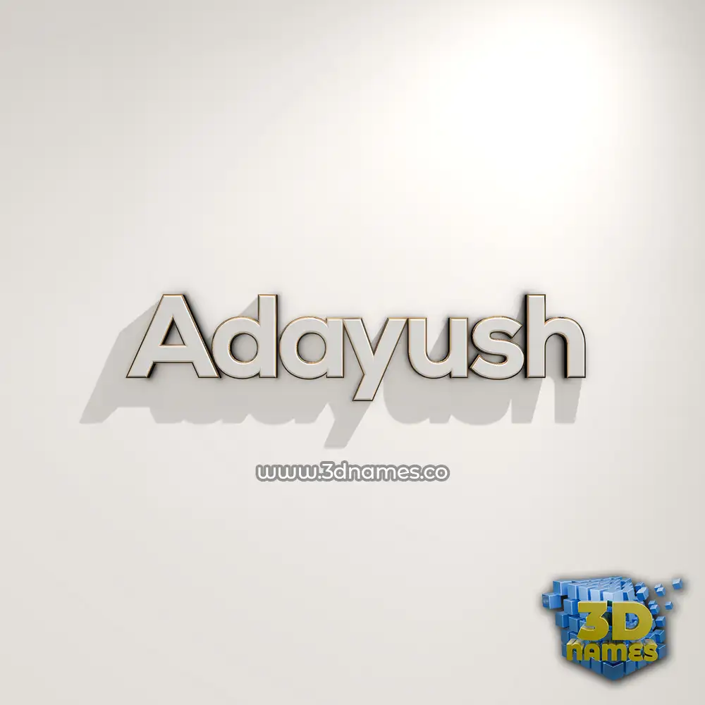 adayush in White Logo Warm style - 3D name wallpaper