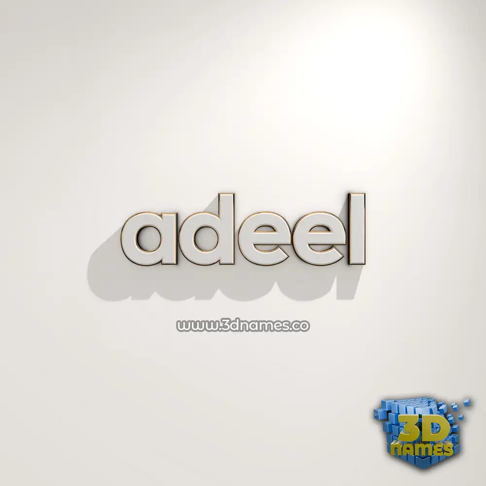 adeel in White Logo Warm style - 3D name wallpaper