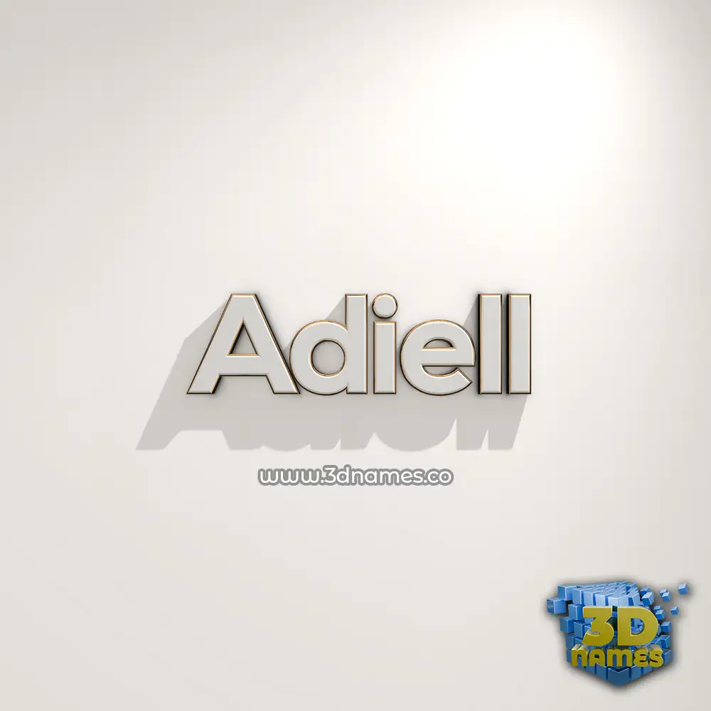 adiell in White Logo Warm style - 3D name wallpaper