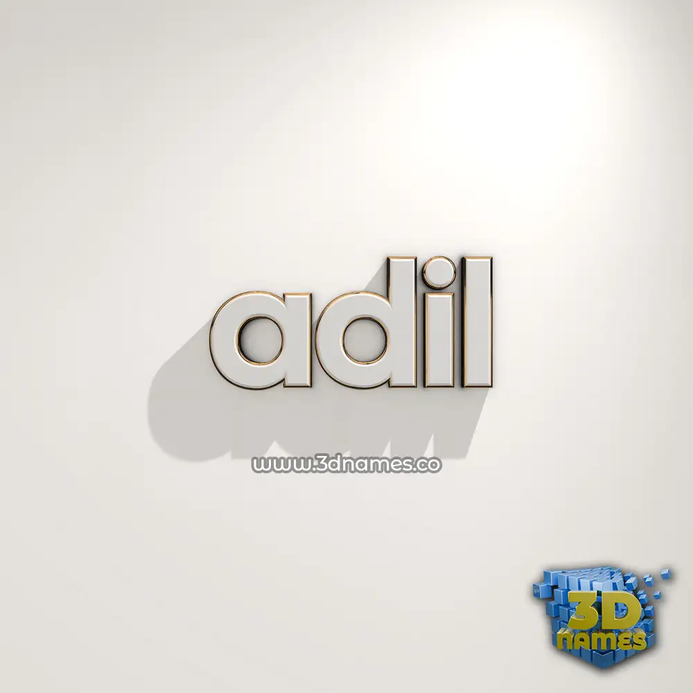 adil in White Logo Warm style - 3D name wallpaper