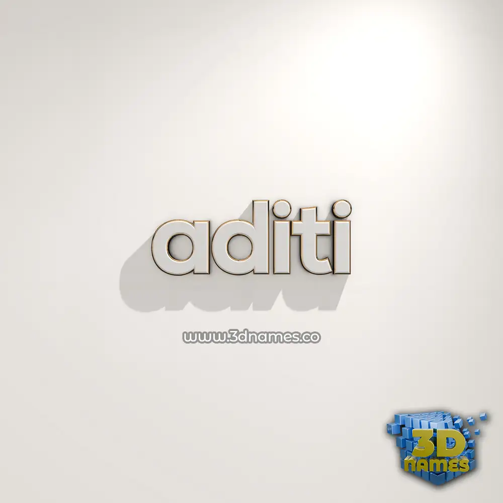aditi in White Logo Warm style - 3D name wallpaper