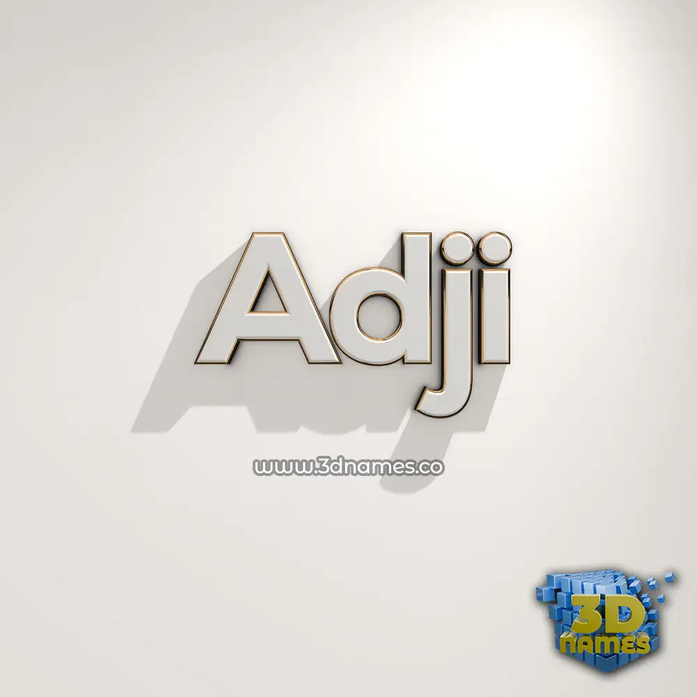adji in White Logo Warm style - 3D name wallpaper