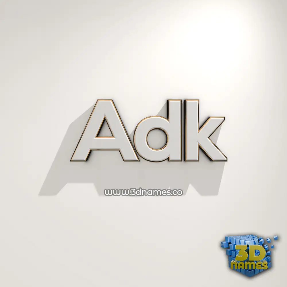 adk in White Logo Warm style - 3D name wallpaper