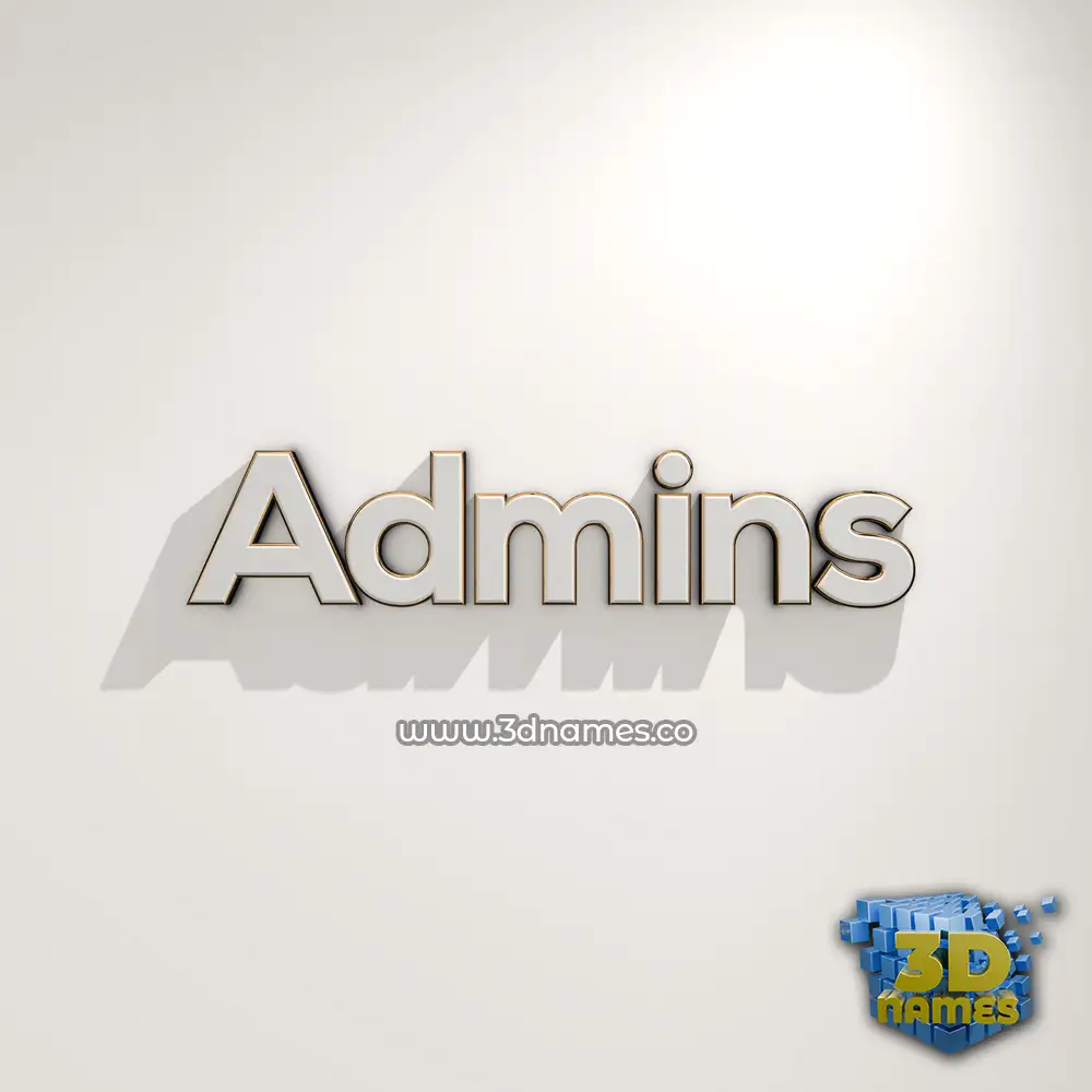 admins in White Logo Warm style - 3D name wallpaper