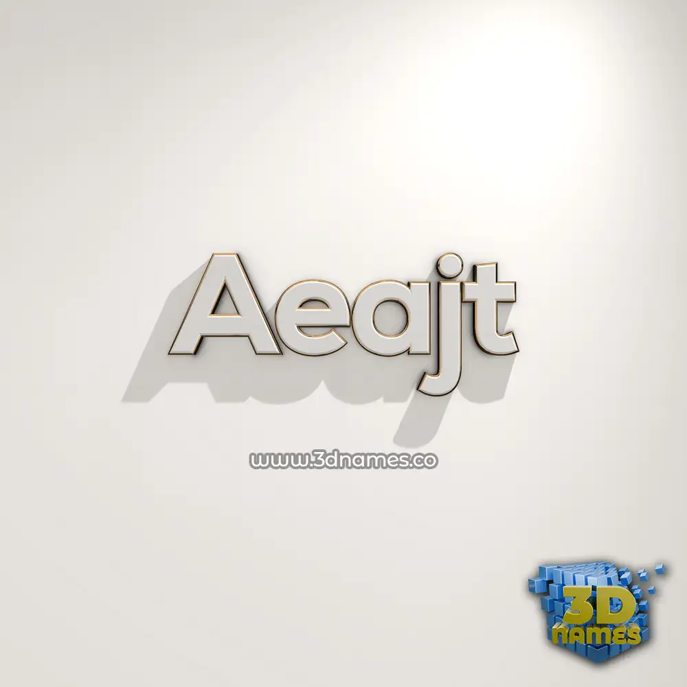 aeajt in White Logo Warm style - 3D name wallpaper