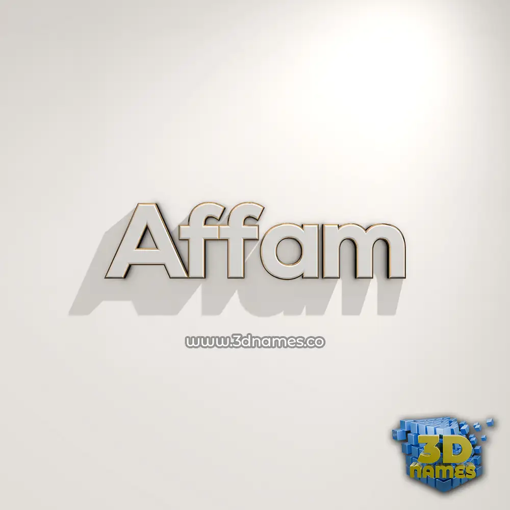affam in White Logo Warm style - 3D name wallpaper