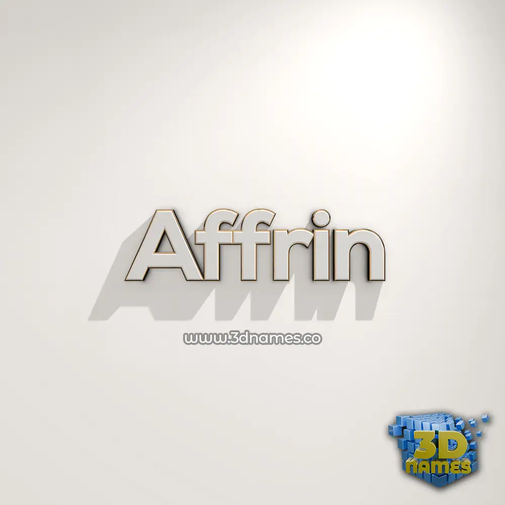 affrin in White Logo Warm style - 3D name wallpaper