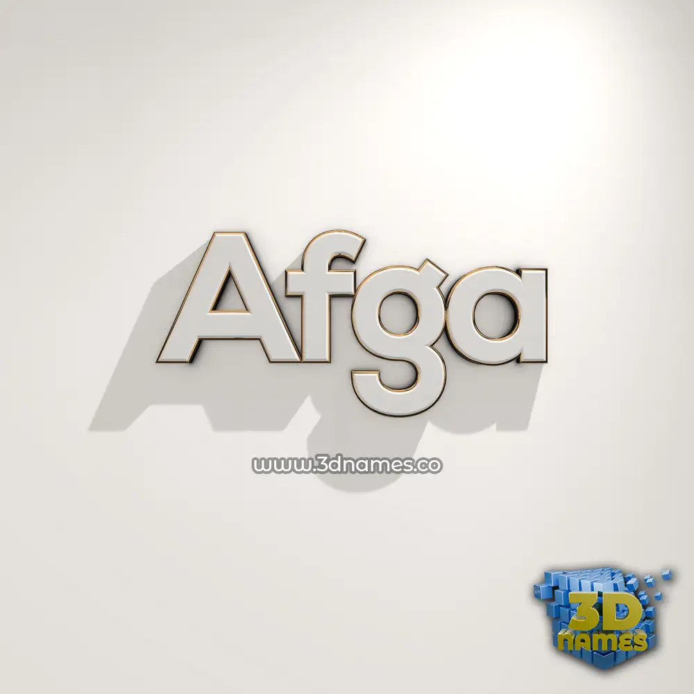 afga in White Logo Warm style - 3D name wallpaper