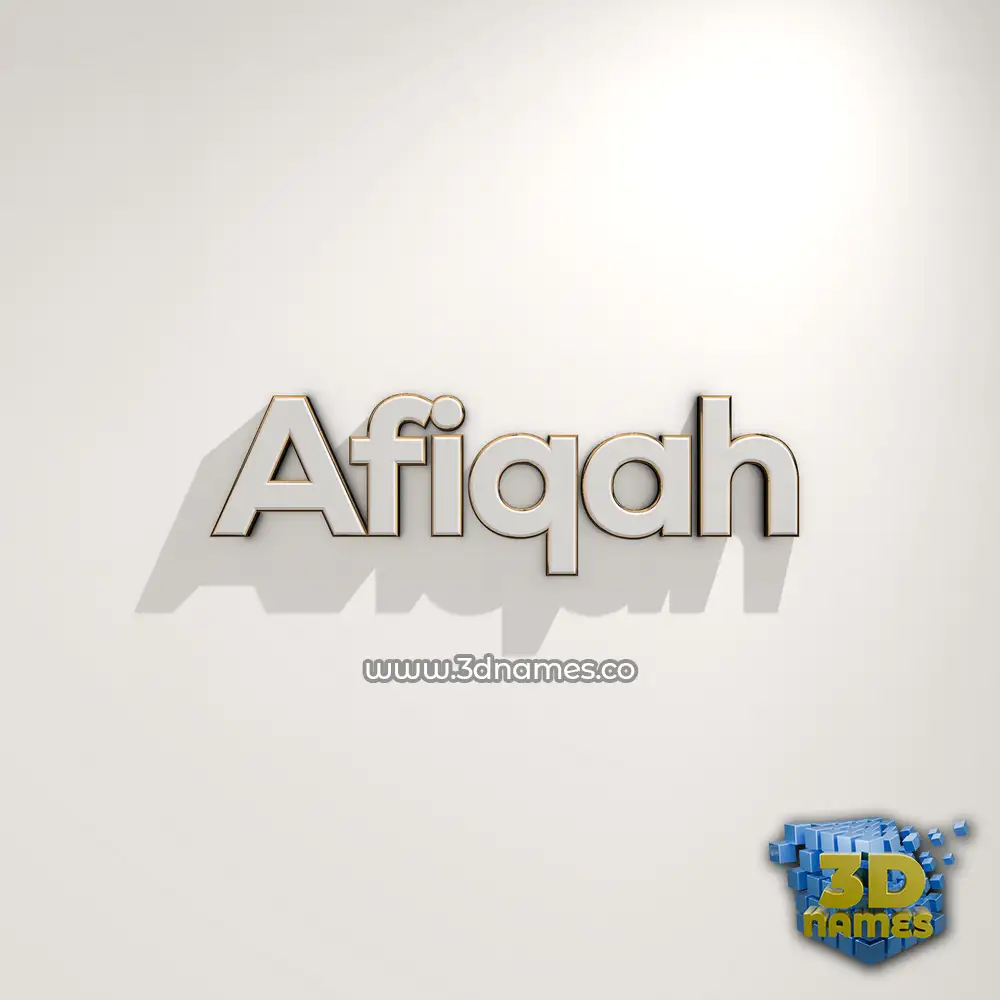 afiqah in White Logo Warm style - 3D name wallpaper