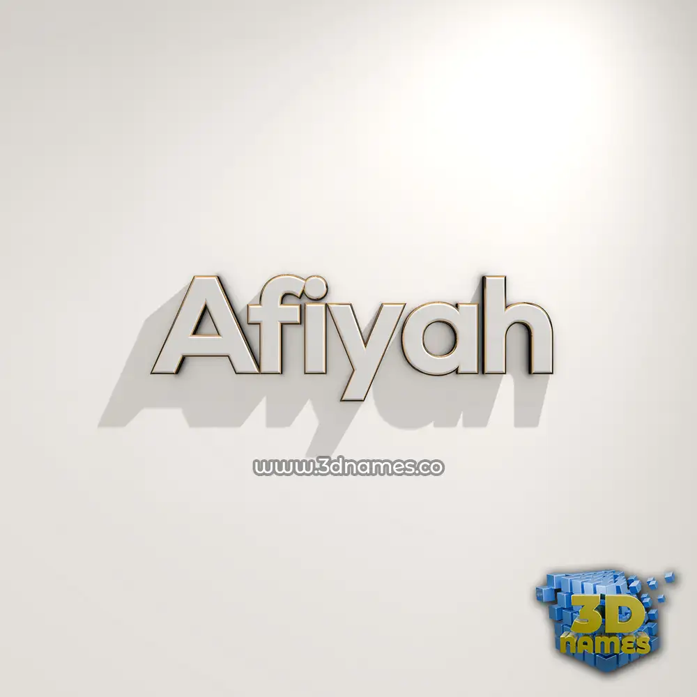 afiyah in White Logo Warm style - 3D name wallpaper