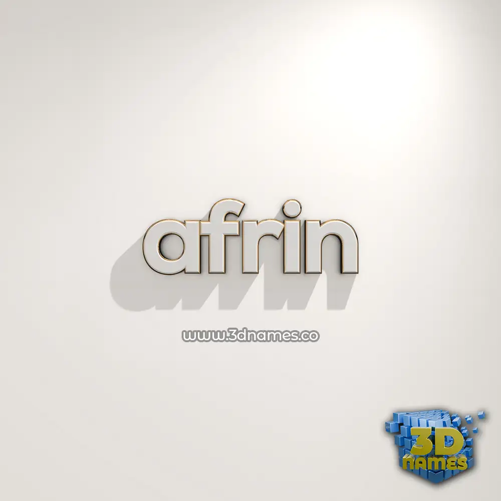 afrin in White Logo Warm style - 3D name wallpaper