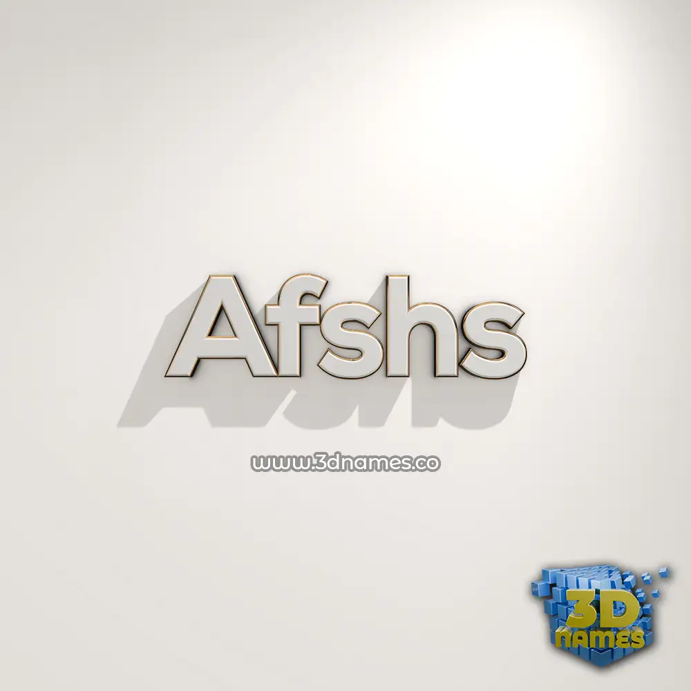 afshs in White Logo Warm style - 3D name wallpaper
