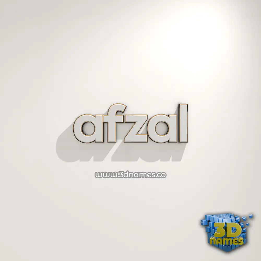 afzal in White Logo Warm style - 3D name wallpaper