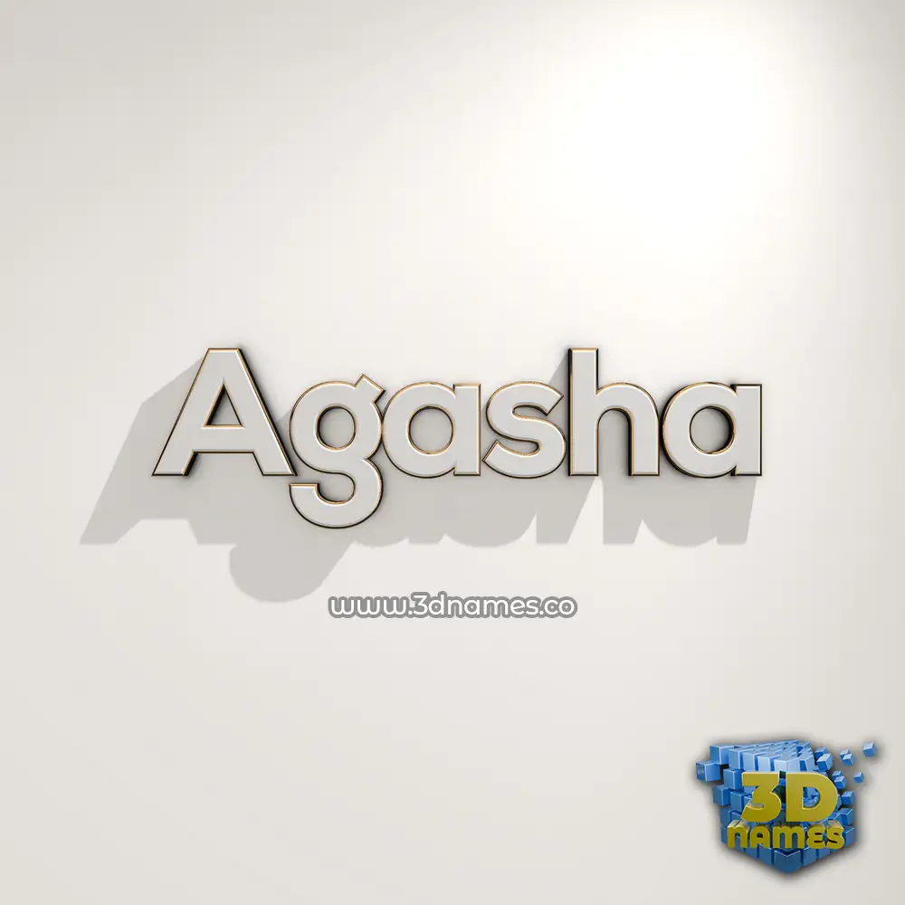 agasha in White Logo Warm style - 3D name wallpaper