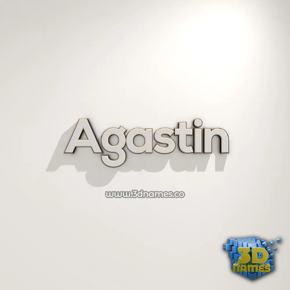 agastin in White Logo Warm style - 3D name wallpaper