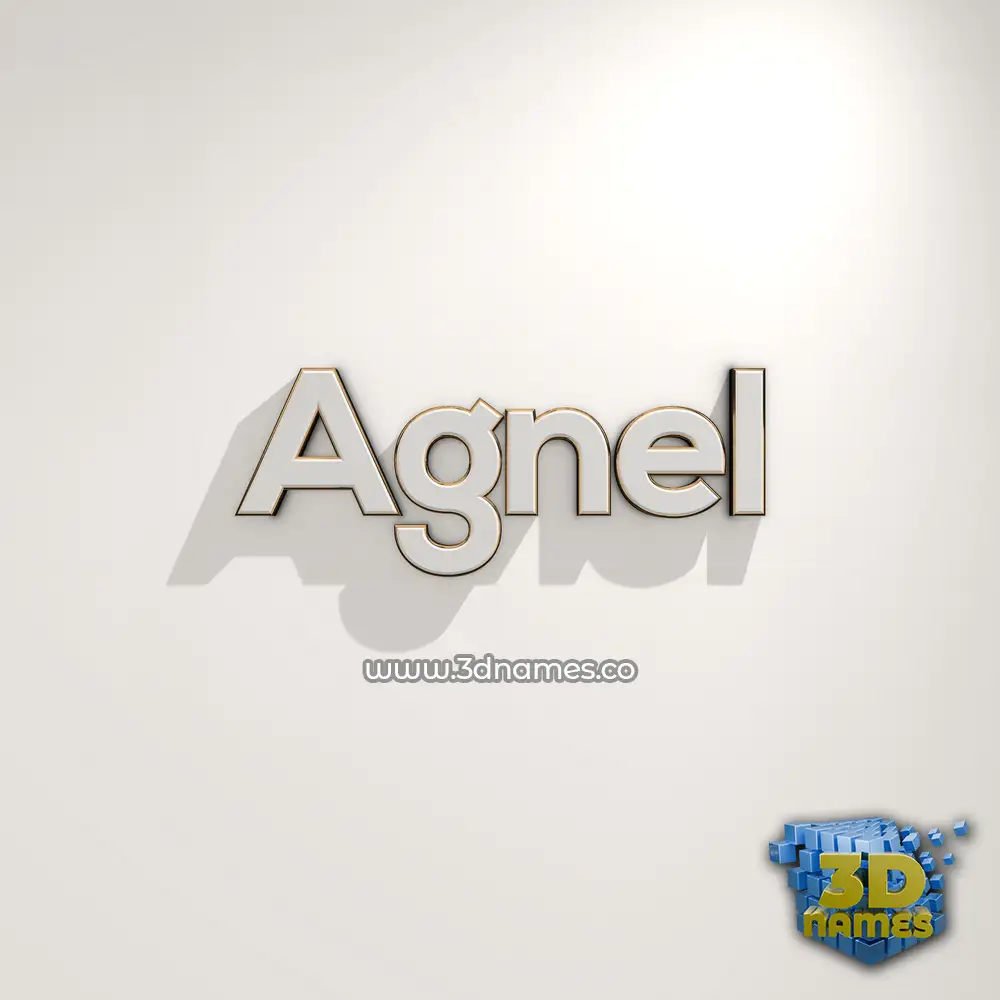 agnel in White Logo Warm style - 3D name wallpaper