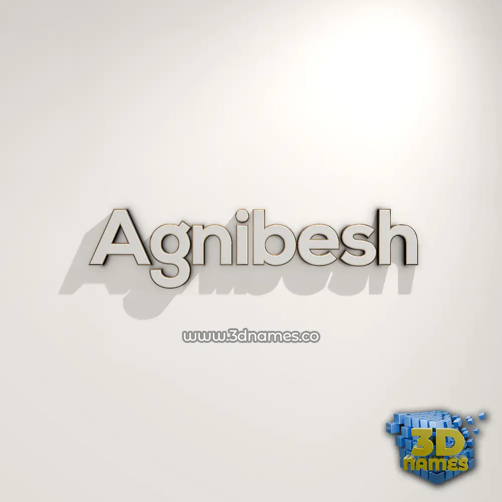 agnibesh in White Logo Warm style - 3D name wallpaper