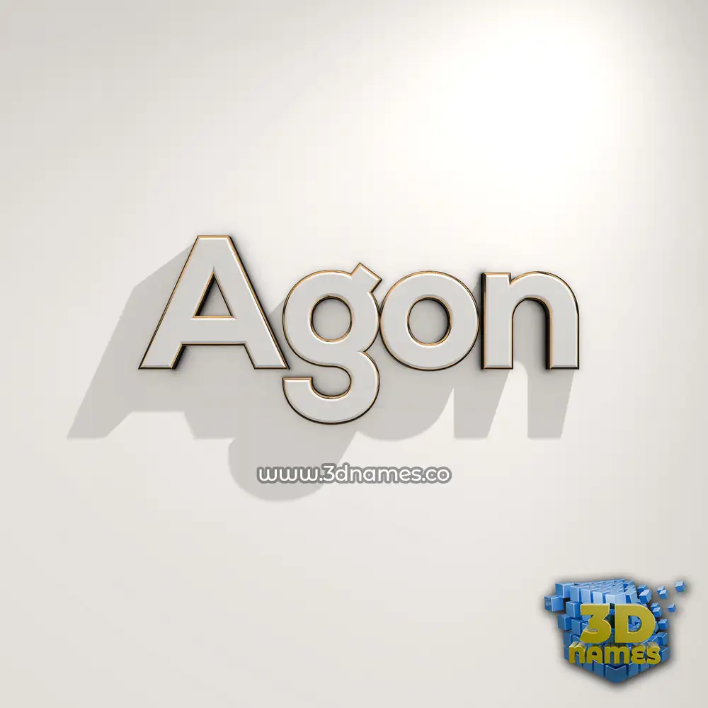 agon in White Logo Warm style - 3D name wallpaper