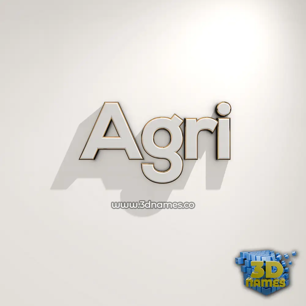 agri in White Logo Warm style - 3D name wallpaper