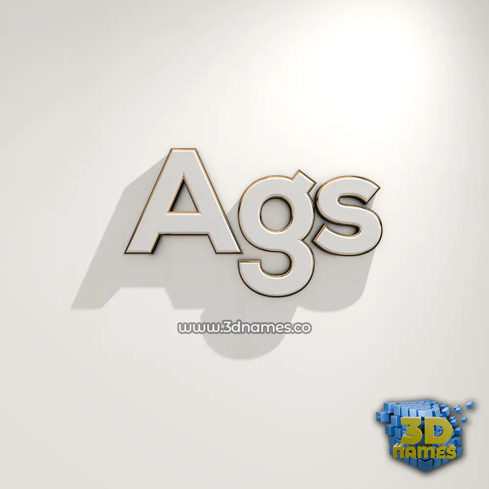 ags in White Logo Warm style - 3D name wallpaper