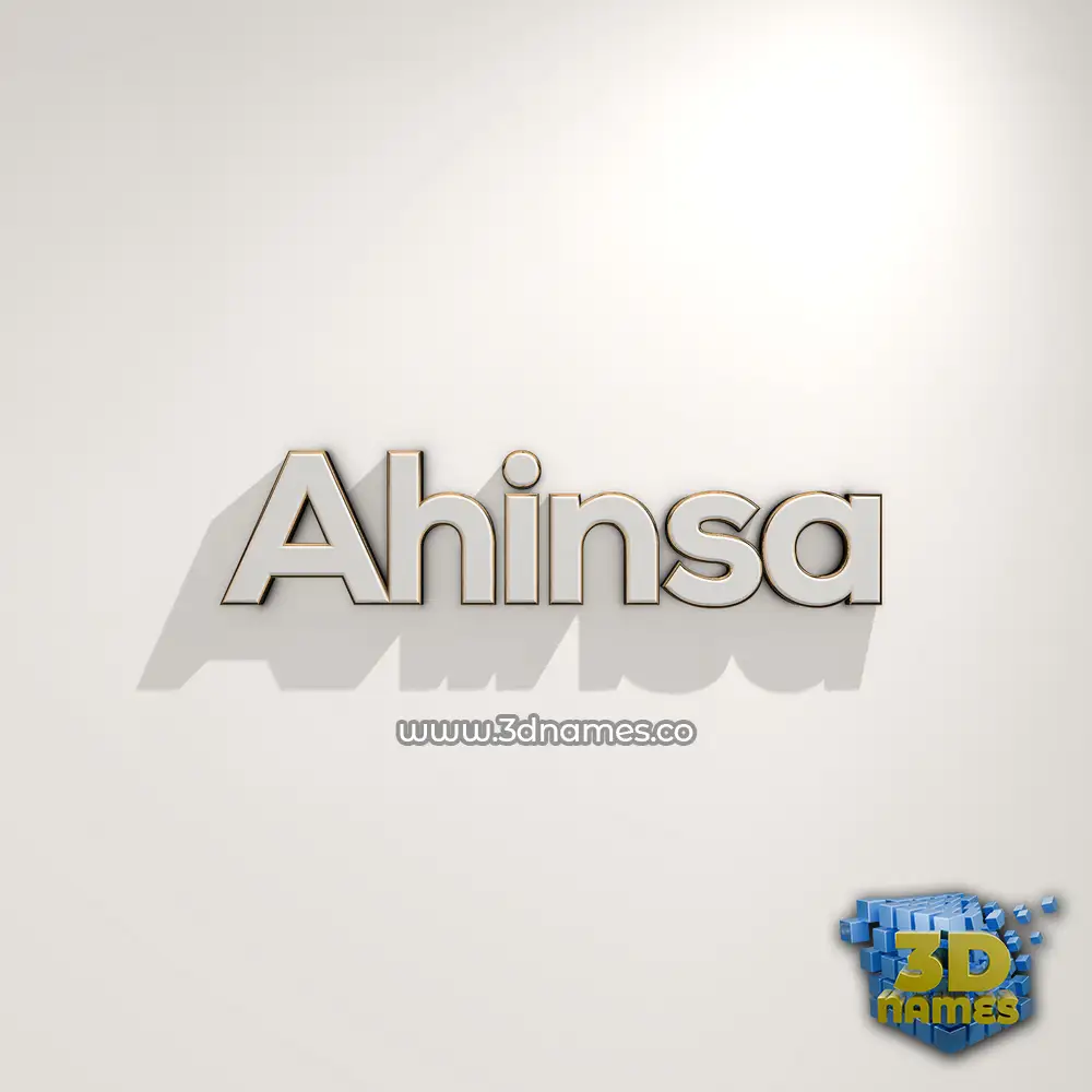 ahinsa in White Logo Warm style - 3D name wallpaper