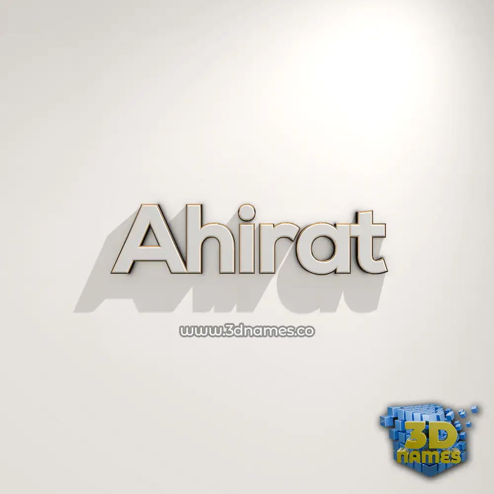 ahirat in White Logo Warm style - 3D name wallpaper