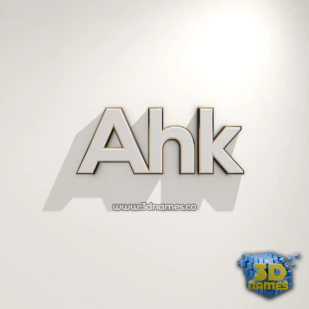 ahk in White Logo Warm style - 3D name wallpaper