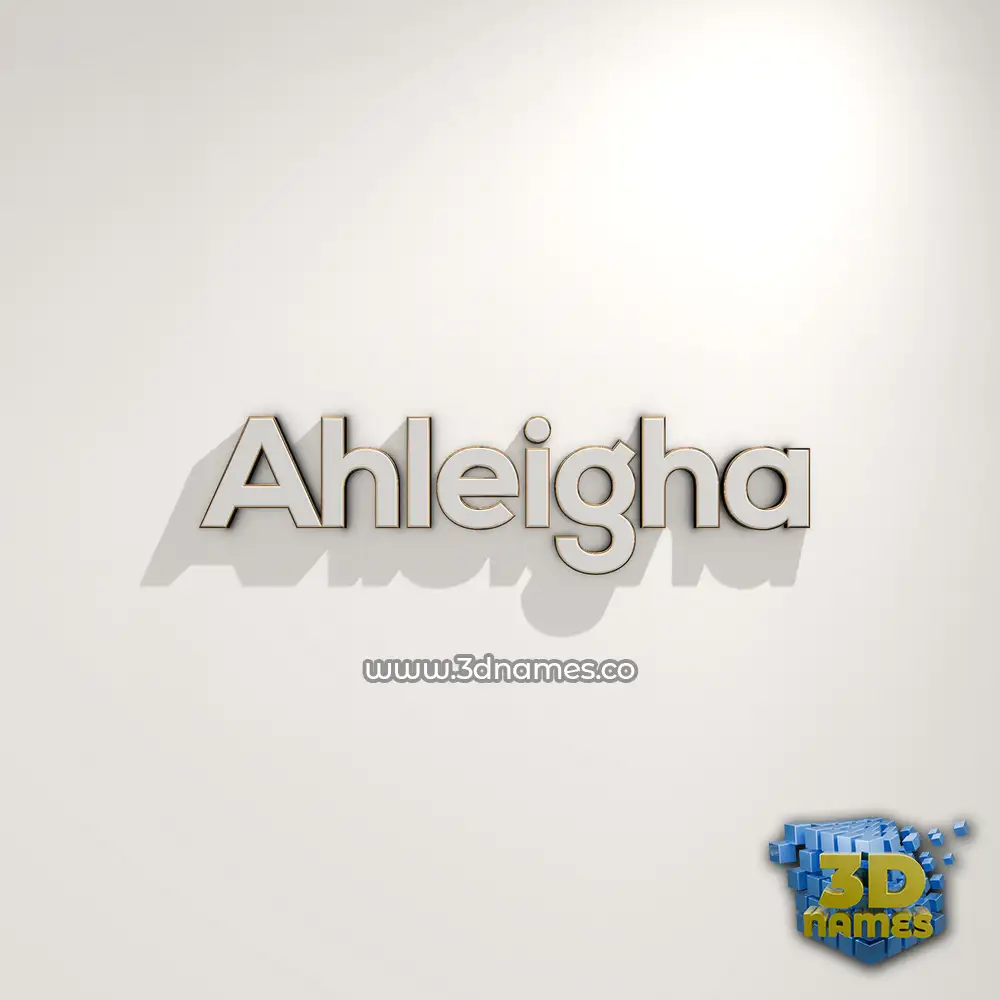 ahleigha in White Logo Warm style - 3D name wallpaper