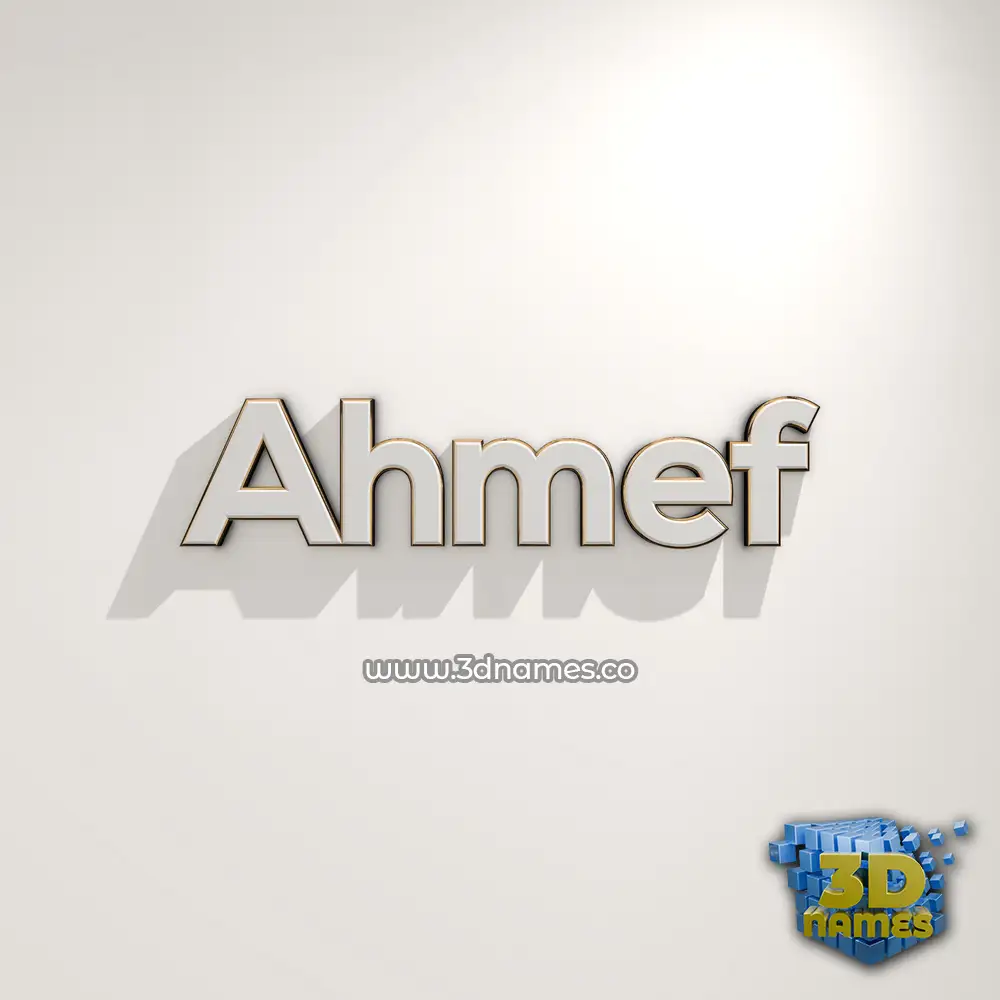 ahmef in White Logo Warm style - 3D name wallpaper