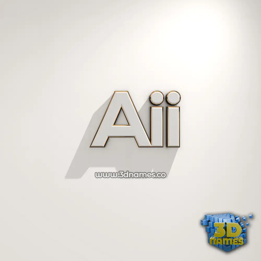 aii in White Logo Warm style - 3D name wallpaper